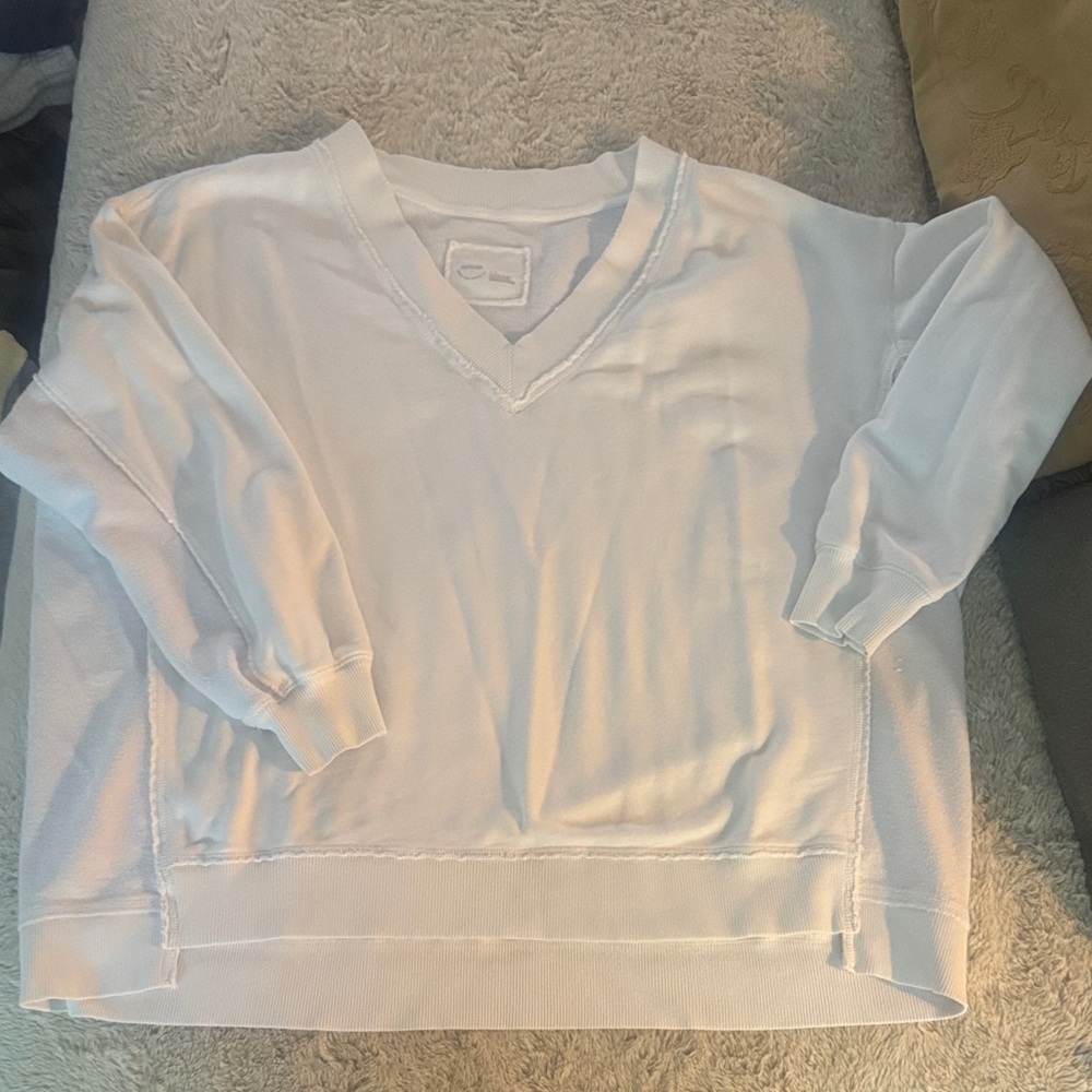 White V-Neck Sweater